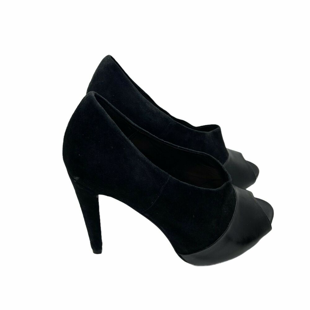 Audrey Brooke Pump Stiletto Heels Women's Black Peep Toe Slip On Size 7.5 M